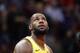 Los Angeles Lakers' LeBron James watches a free throw during the second half of an NBA basketball game against the Chicago Bulls Tuesday, Nov. 5, 2019, in Chicago. The Lakers won 118-112. (AP Photo/Charles Rex Arbogast)