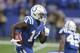 Indianapolis Colts' Zach Pascal runs during the first half of an NFL football game against the Denver Broncos, Sunday, Oct. 27, 2019, in Indianapolis. (AP Photo/Darron Cummings)