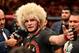 ABU DHABI, UNITED ARAB EMIRATES - SEPTEMBER 07: Khabib Nurmagomedov of Russia is interviewed after his submission victory over Dustin Poirier in their lightweight championship bout during UFC 242 at The Arena on September 7, 2019 in Yas Island, Abu Dhabi, United Arab Emirates. (Photo by Jeff Bottari/Zuffa LLC/Zuffa LLC via Getty Images)