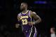 Los Angeles Lakers' LeBron James (23) runs back during the second half of an NBA basketball game against the Miami Heat Friday, Nov. 8, 2019, in Los Angeles. (AP Photo/Marcio Jose Sanchez)