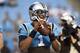 Carolina Panthers quarterback Cam Newton (1) warms up prior to an NFL football game against the Tampa Bay Buccaneers in Charlotte, N.C., Thursday, Sept. 12, 2019. (AP Photo/Mike McCarn)