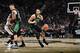 SAN ANTONIO, TX - NOVEMBER 9: Jayson Tatum #0 of the Boston Celtics handles the ball against the San Antonio Spurs on November 9, 2019 at the AT&T Center in San Antonio, Texas. NOTE TO USER: User expressly acknowledges and agrees that, by downloading and or using this photograph, user is consenting to the terms and conditions of the Getty Images License Agreement. Mandatory Copyright Notice: Copyright 2019 NBAE (Photos by Logan Riely/NBAE via Getty Images)