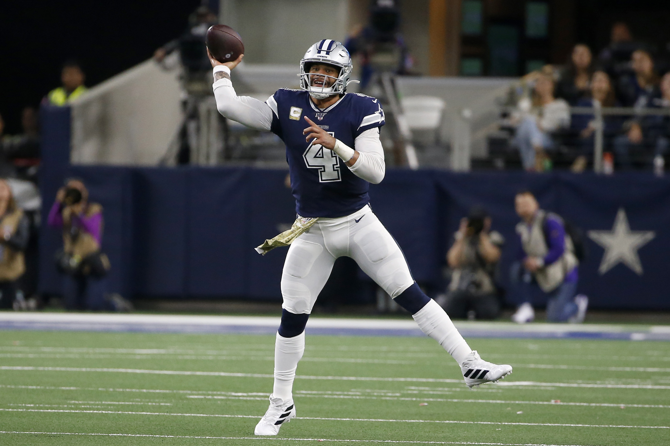 Dak Prescott Pregame Hip Warmups Dallas Cowboys Dance 