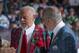 REGINA, SK - MAY 21: Don Cherry and Ron MacLean of Coaches Corner stand on the ice at the start of the game between Hamilton Bulldogs and the Swift Current Broncos at Brandt Centre - Evraz Place on May 21, 2018 in Regina, Canada. (Photo by Marissa Baecker/Getty Images)