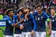 SAINT-DENIS, FRANCE - OCTOBER 14: Olivier Giroud of France celebrates after scoring his team's first goal with team mates during the UEFA Euro 2020 qualifier between France and Turkey on October 14, 2019 in Saint-Denis, France. (Photo by TF-Images/Getty Images)