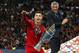 (L-R) Cristiano Ronaldo of Portugal with the Nations League trophy, coach Fernando Santos of Portugal during the UEFA Nations League final match between Portugal and The Netherlands at Estadio do Dragao on June 09, 2019 in Porto, Portugal(Photo by VI Images via Getty Images)
