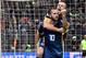Bosnia-Herzegovina's midfielder Miralem Pjanic (front) and team mate forward Armin Hodzic (back)
celebrate after Pjanic scores for 2-0, during the UEFA Euro 2020 Group J qualifier football match between Bosnia-Herzegovina and Finland at the Bilino-Polje Stadium in Zenica, on October 12, 2019. (Photo by ELVIS BARUKCIC / AFP) (Photo by ELVIS BARUKCIC/AFP via Getty Images)