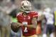 San Francisco 49ers quarterback Colin Kaepernick (7) passes against the New England Patriots during the first half of an NFL football game in Santa Clara, Calif., Sunday, Nov. 20, 2016. (AP Photo/Ben Margot)