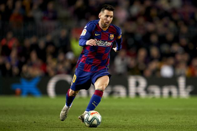 BARCELONA, SPAIN - NOVEMBER 09: Lionel Messi of FC Barcelona runs with the ball during the Liga match between FC Barcelona  and RC Celta de Vigo at Camp Nou on November 09, 2019 in Barcelona, Spain. (Photo by Quality Sport Images/Getty Images)