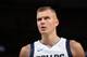 NEW YORK, NY - NOVEMBER 14: Kristaps Porzingis #6 of the Dallas Mavericks looks on against the New York Knicks on November 14, 2019 at Madison Square Garden in New York City, New York. NOTE TO USER: User expressly acknowledges and agrees that, by downloading and or using this photograph, User is consenting to the terms and conditions of the Getty Images License Agreement. Mandatory Copyright Notice: Copyright 2019 NBAE (Photo by Nathaniel S. Butler/NBAE via Getty Images)