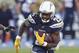 Los Angeles Chargers running back Melvin Gordon III (25) runs with the ball during an NFL football game against the Green Bay Packers, Sunday, November 3, 2019 in Carson, Calif. The Chargers defeated the Packers 26-11. (AP Photo/John Cordes)
