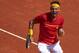 VALENCIA, SPAIN - APRIL 08: Rafael Nadal of Spain celebrates a point against Alexander Zverev of Germany during day three of the Davis Cup World Group Quarter Final match between Spain and Germany at Plaza de Toros de Valencia on April 8, 2018 in Valencia, Spain. (Photo by Manuel Queimadelos Alonso/Getty Images)