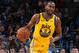 OKLAHOMA CITY, OK- NOVEMBER 9: Alec Burks #8 of the Golden State Warriors handles the ball against the Oklahoma City Thunder on November 9, 2019 at Chesapeake Energy Arena in Oklahoma City, Oklahoma. NOTE TO USER: User expressly acknowledges and agrees that, by downloading and or using this photograph, User is consenting to the terms and conditions of the Getty Images License Agreement. Mandatory Copyright Notice: Copyright 2019 NBAE (Photo by Zach Beeker/NBAE via Getty Images)