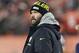 Pittsburgh Steelers quarterback Ben Roethlisberger watches during warm-ups before an NFL football game against the Cleveland Browns, Thursday, Nov. 14, 2019, in Cleveland. (AP Photo/Ron Schwane)