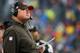 FOXBOROUGH, MA - OCTOBER 27: Head coach Freddie Kitchens of the Cleveland Browns looks on in the first half against the New England Patriots at Gillette Stadium on October 27, 2019 in Foxborough, Massachusetts. (Photo by Kathryn Riley/Getty Images)