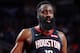 HOUSTON, TX - NOVEMBER 18: James Harden #13 of the Houston Rockets looks on during the game against the Portland Trail Blazers on November 18, 2019 at the Toyota Center in Houston, Texas. NOTE TO USER: User expressly acknowledges and agrees that, by downloading and or using this photograph, User is consenting to the terms and conditions of the Getty Images License Agreement. Mandatory Copyright Notice: Copyright 2019 NBAE (Photo by Cato Cataldo/NBAE via Getty Images)