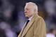 EAST RUTHERFORD, NEW JERSEY - NOVEMBER 04: Dallas Cowboys Owner, President and General Manager Jerry Jones walks on the field before the game against the New York Giants at MetLife Stadium on November 04, 2019 in East Rutherford, New Jersey. (Photo by Elsa/Getty Images)