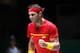 MADRID, SPAIN - NOVEMBER 22: Rafa Nadal of Spain reacts during his quarter final match against Diego Schwartzman of Argentina on Day Five of the 2019 Davis Cup at La Caja Magica on November 22, 2019 in Madrid, Spain. (Photo by Alex Pantling/Getty Images)