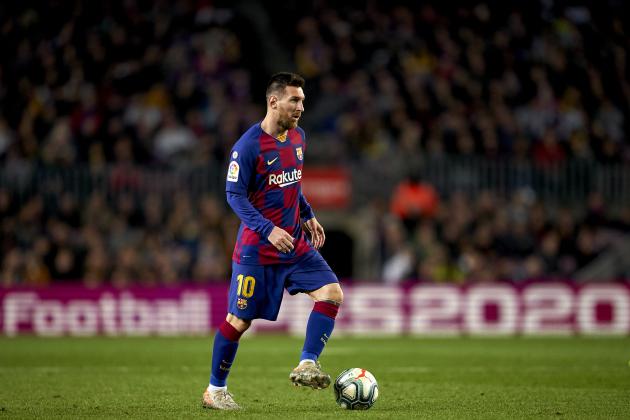 BARCELONA, SPAIN - NOVEMBER 09: Lionel Messi of FC Barcelona in action during the Liga match between FC Barcelona  and RC Celta de Vigo at Camp Nou on November 09, 2019 in Barcelona, Spain. (Photo by Quality Sport Images/Getty Images)