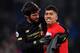 LONDON, ENGLAND - NOVEMBER 23: Alisson Becker of Liverpool and Roberto Firmino of Liverpool celebrate after the Premier League match between Crystal Palace and Liverpool FC at Selhurst Park on November 23, 2019 in London, United Kingdom. (Photo by Justin Setterfield/Getty Images)