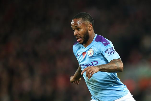 LIVERPOOL, ENGLAND - NOVEMBER 10: Raheem Sterling of Manchester City during the Premier League match between Liverpool FC and Manchester City at Anfield on November 10, 2019 in Liverpool, United Kingdom. (Photo by Robbie Jay Barratt - AMA/Getty Images)