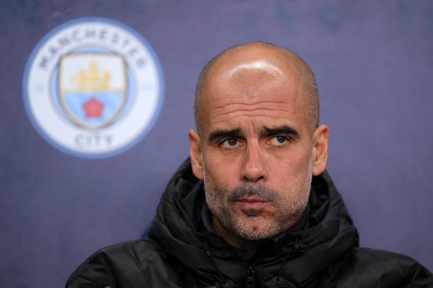 MANCHESTER, ENGLAND - NOVEMBER 26: Pep Guardiola, Manager of Manchester City looks on prior to the UEFA Champions League group C match between Manchester City and Shakhtar Donetsk at Etihad Stadium on November 26, 2019 in Manchester, United Kingdom. (Photo by Laurence Griffiths/Getty Images)