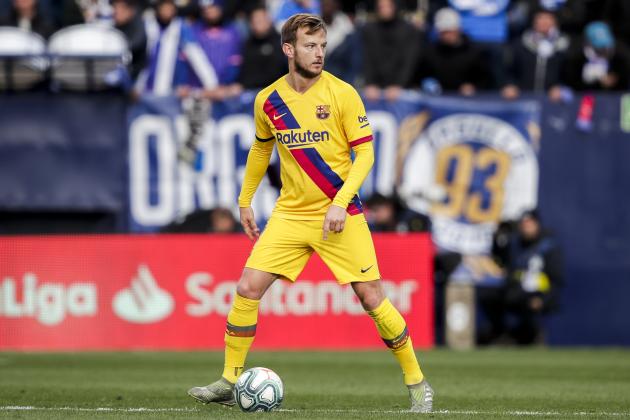 MADRID, SPAIN - NOVEMBER 23: Ivan Rakitic of FC Barcelona during the La Liga Santander  match between Leganes v FC Barcelona at the Estadio Municipal de Butarque on November 23, 2019 in Madrid Spain (Photo by David S. Bustamante/Soccrates/Getty Images)