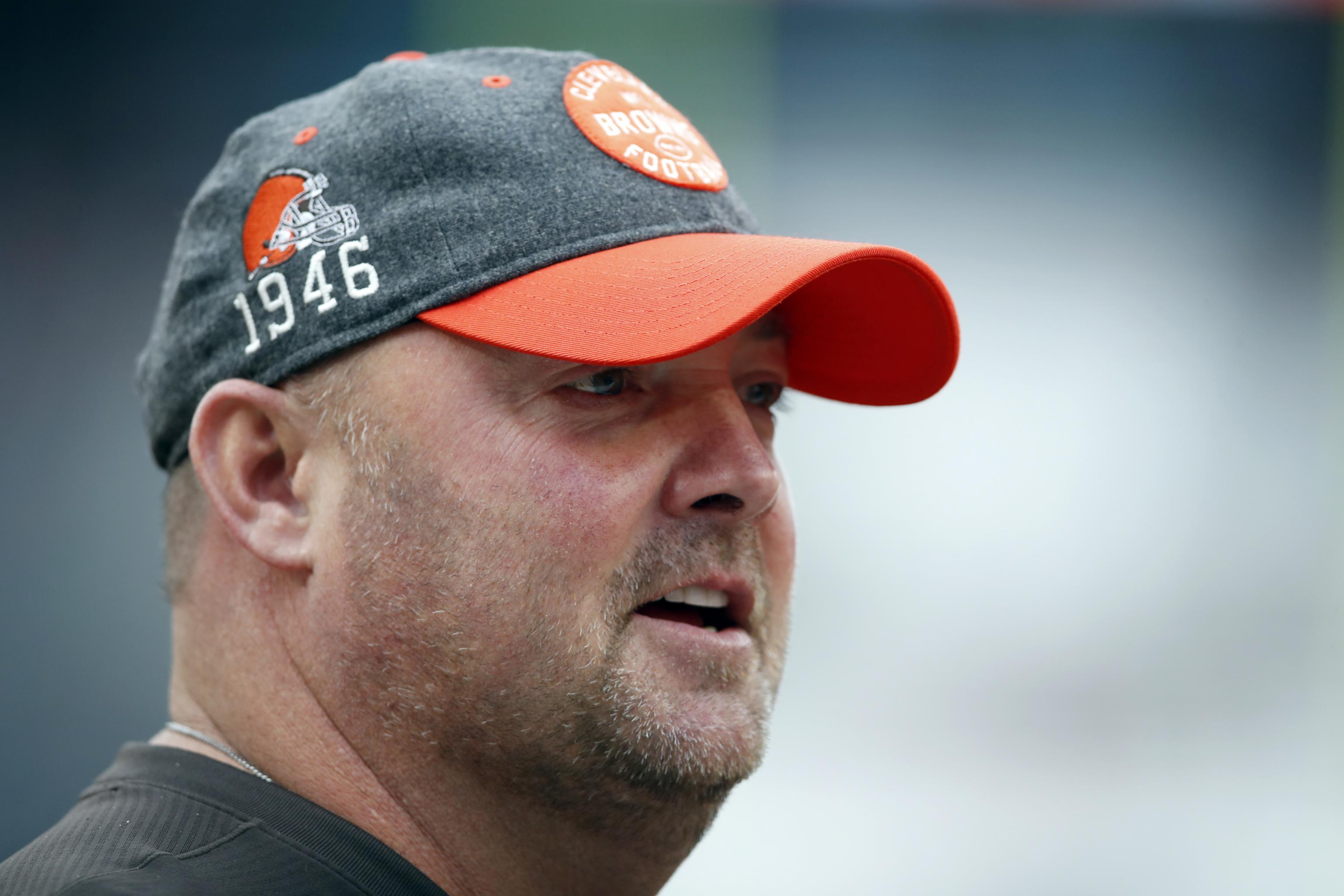 Cleveland Browns head coach Freddie Kitchens pictured wearing