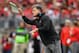 COLUMBUS, OH - SEPTEMBER 22: Defensive Coordinator Greg Schiano of the Ohio State Buckeyes instructs his team during a game against the Tulane Green Wave at Ohio Stadium on September 22, 2018 in Columbus, Ohio. (Photo by Jamie Sabau/Getty Images)