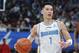 BEIJING, CHINA - NOVEMBER 06: Jeremy Lin #7 of Beijing Ducks in action during 2019/2020 CBA League - Beijing Ducks v Shandong West King at Beijing Wukesong Sport Arena on November 6, 2019 in Beijing, China. (Photo by Fred Lee/Getty Images)