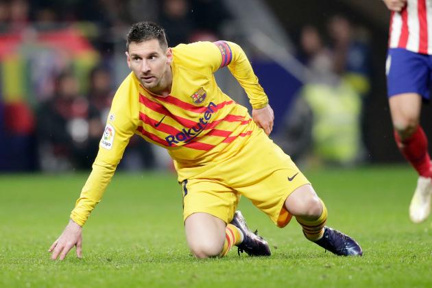 MADRID, SPAIN - DECEMBER 1: Lionel Messi of FC Barcelona  during the La Liga Santander  match between Atletico Madrid v FC Barcelona at the Estadio Wanda Metropolitano on December 1, 2019 in Madrid Spain (Photo by David S. Bustamante/Soccrates/Getty Images)