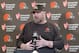 Cleveland Browns head coach Freddie Kitchens answers questions during a news conference after an NFL football game against the Pittsburgh Steelers, Sunday, Dec. 1, 2019, in Pittsburgh. (AP Photo/Don Wright)