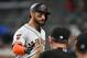 San Francisco Giants' Kevin Pillar enters the dugout after scoring against the Atlanta Braves during the seventh inning of a baseball game Saturday, Sept. 21, 2019, in Atlanta.(AP Photo/John Amis)