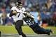 NASHVILLE, TN - NOVEMBER 24: Nick Foles #7 of the Jacksonville Jaguars runs the ball and is tackled from behind by Harold Landry III #58 of the Tennessee Titans in the second half at Nissan Stadium on November 24, 2019 in Nashville, Tennessee. The Titans defeated the Jaguars 42-20. (Photo by Wesley Hitt/Getty Images)
