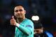 Paris Saint-Germain's Costa Rican goalkeeper Keylor Navas gives the thumb up during the UEFA Champions League group A football match Real Madrid against Paris Saint-Germain FC at the Santiago Bernabeu stadium in Madrid on November 26, 2019. (Photo by GABRIEL BOUYS / AFP) (Photo by GABRIEL BOUYS/AFP via Getty Images)