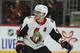 Ottawa Senators defenseman Mark Borowiecki skates to the puck during the second period of an NHL hockey game against the Arizona Coyotes Saturday, Oct. 19, 2019, in Glendale, Ariz. (AP Photo/Ross D. Franklin)