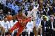 CHAPEL HILL, NORTH CAROLINA - DECEMBER 04: Andre Wesson #24 of the Ohio State Buckeyes drives against Brandon Robinson #4 of the North Carolina Tar Heels during the first half of their game at the Dean Smith Center on December 04, 2019 in Chapel Hill, North Carolina. (Photo by Grant Halverson/Getty Images)
