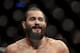 NEW YORK, NEW YORK - NOVEMBER 02: Jorge Masvidal of the United States fights against Nate Diaz (not pictured) of the United States in the Welterweight