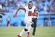 CHARLOTTE, NC - NOVEMBER 17: Julio Jones #11 of the Atlanta Falcons runs with the ball during a game between Atlanta Falcons and Carolina Panthers at Bank of America Stadium on November 17, 2019 in Charlotte, North Carolina. (Photo by Steve Limentani/ISI Photos/Getty Images)