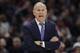 Cleveland Cavaliers head coach John Beilein yells instructions to players in the second half of an NBA basketball game against the Detroit Pistons, Tuesday, Dec. 3, 2019, in Cleveland. Detroit won 127-94. (AP Photo/Tony Dejak)