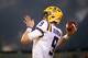 BATON ROUGE, LOUISIANA - NOVEMBER 30: Joe Burrow #9 of the LSU Tigers warms up prior to a game against the Texas A&M Aggies at Tiger Stadium on November 30, 2019 in Baton Rouge, Louisiana. (Photo by Sean Gardner/Getty Images)