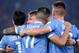 Lazio's Serbian midfielder Sergej Milinkovic-Savic (R) celebrates with Lazio's Italian forward Ciro Immobile (2ndL) and teammates after scoring during the Italian Serie A football match lazio Rome vs Juventus Turin on December 7, 2019 at the Olympic stadium in Rome. (Photo by Filippo MONTEFORTE / AFP) (Photo by FILIPPO MONTEFORTE/AFP via Getty Images)