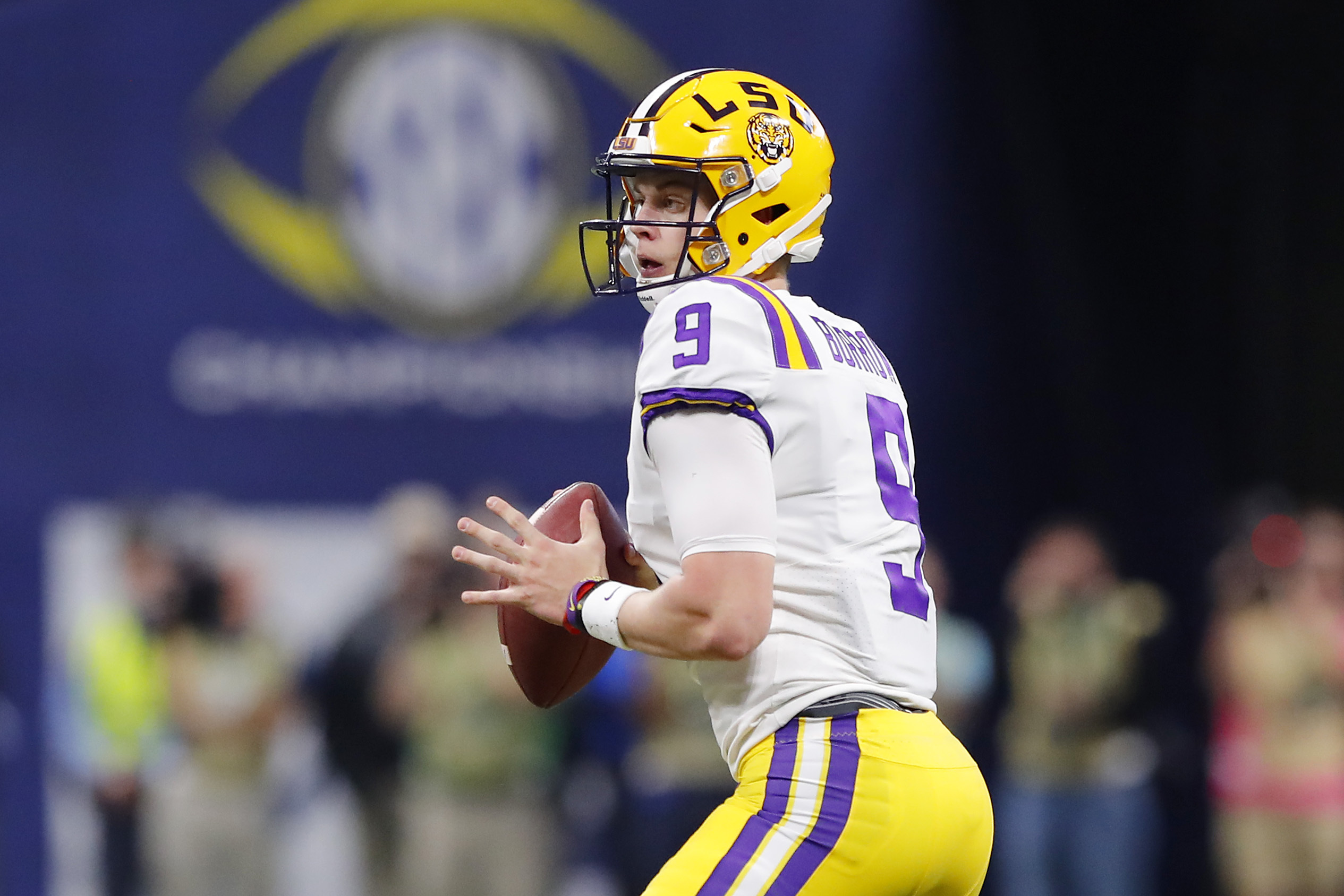 LSU QB Joe Burrow's game face can feature a scowl at times