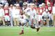 INDIANAPOLIS, INDIANA - DECEMBER 07: Justin Fields #1 of the Ohio State Buckeyes runs with the ball in the BIG Ten Football Championship Game against the Wisconsin Badgers at Lucas Oil Stadium on December 07, 2019 in Indianapolis, Indiana. (Photo by Andy Lyons/Getty Images)