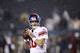 New York Giants' Eli Manning warms up before an NFL football game against the Philadelphia Eagles, Monday, Dec. 9, 2019, in Philadelphia. (AP Photo/Matt Rourke)