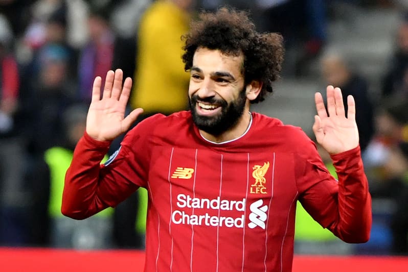 Liverpool's Egyptian midfielder Mohamed Salah reacts at the end of the UEFA Champions League Group E football match between RB Salzburg and Liverpool FC on December 10, 2019 in Salzburg, Austria. (Photo by BARBARA GINDL / APA / AFP) / Austria OUT (Photo by BARBARA GINDL/APA/AFP via Getty Images)