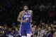 Philadelphia 76ers' Joel Embiid plays during an NBA basketball game against the Denver Nuggets, Tuesday, Dec. 10, 2019, in Philadelphia. (AP Photo/Matt Slocum)