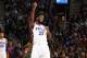 BOSTON, MA - DECEMBER 12: Joel Embiid #21 of the Philadelphia 76ers reacts to play against the Boston Celtics on December 12, 2019 at the TD Garden in Boston, Massachusetts. NOTE TO USER: User expressly acknowledges and agrees that, by downloading and or using this photograph, User is consenting to the terms and conditions of the Getty Images License Agreement. Mandatory Copyright Notice: Copyright 2019 NBAE (Photo by Brian Babineau/NBAE via Getty Images)