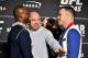 LAS VEGAS, NEVADA - DECEMBER 12: (L-R) Kamaru Usman of Nigeria and Colby Covington face off during the UFC 245 Ultimate Media Day at the Red Rock Casino Resort on December 12, 2019 in Las Vegas, Nevada. (Photo by Chris Unger/Zuffa LLC via Getty Images)