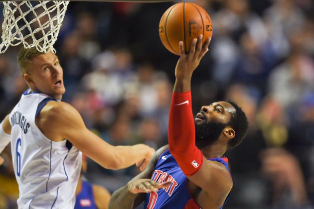 Detroit Pistons' US center Andre Drummond tries to score during their NBA Global Games match against the Dallas Mavericks at the Mexico City Arena, on December 12, 2019, in Mexico City. (Photo by PEDRO PARDO / AFP) (Photo by PEDRO PARDO/AFP via Getty Images)